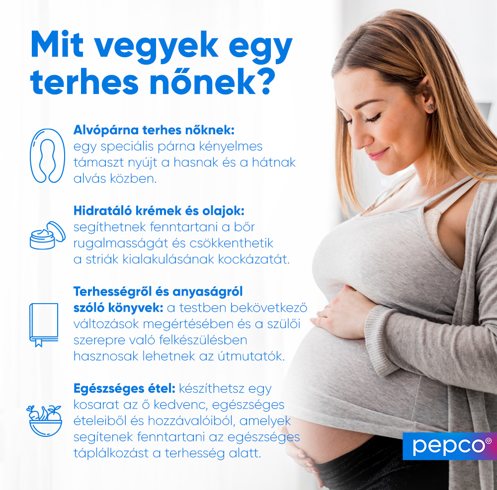 Pepco infografika: Mit vegyek egy terhes nőnek? 