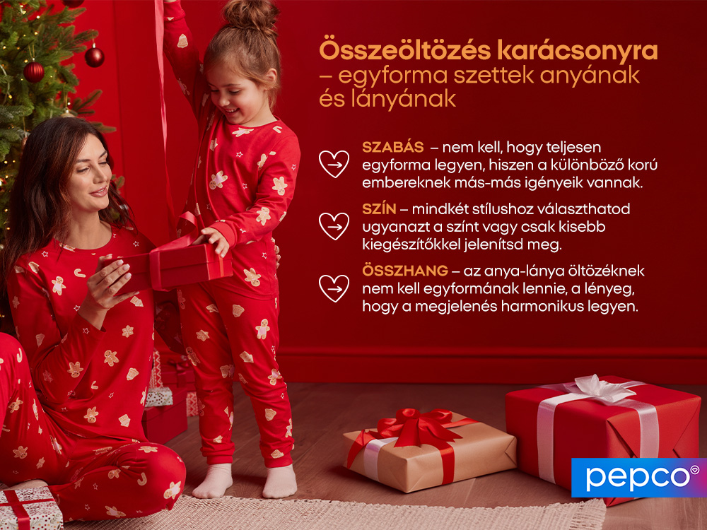 Összeöltözés karácsonyra - egyforma szettek anyának és lányának