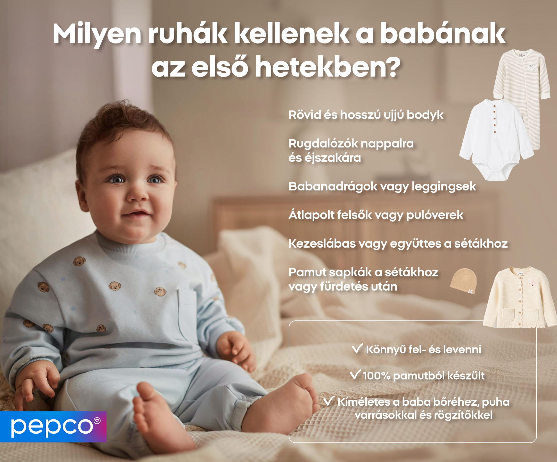 Milyen ruhák kellenek a babának az első hetekben?